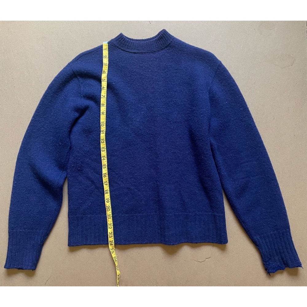 Navy Blue ?Wool? Handmade Vintage Crewneck Sweater​